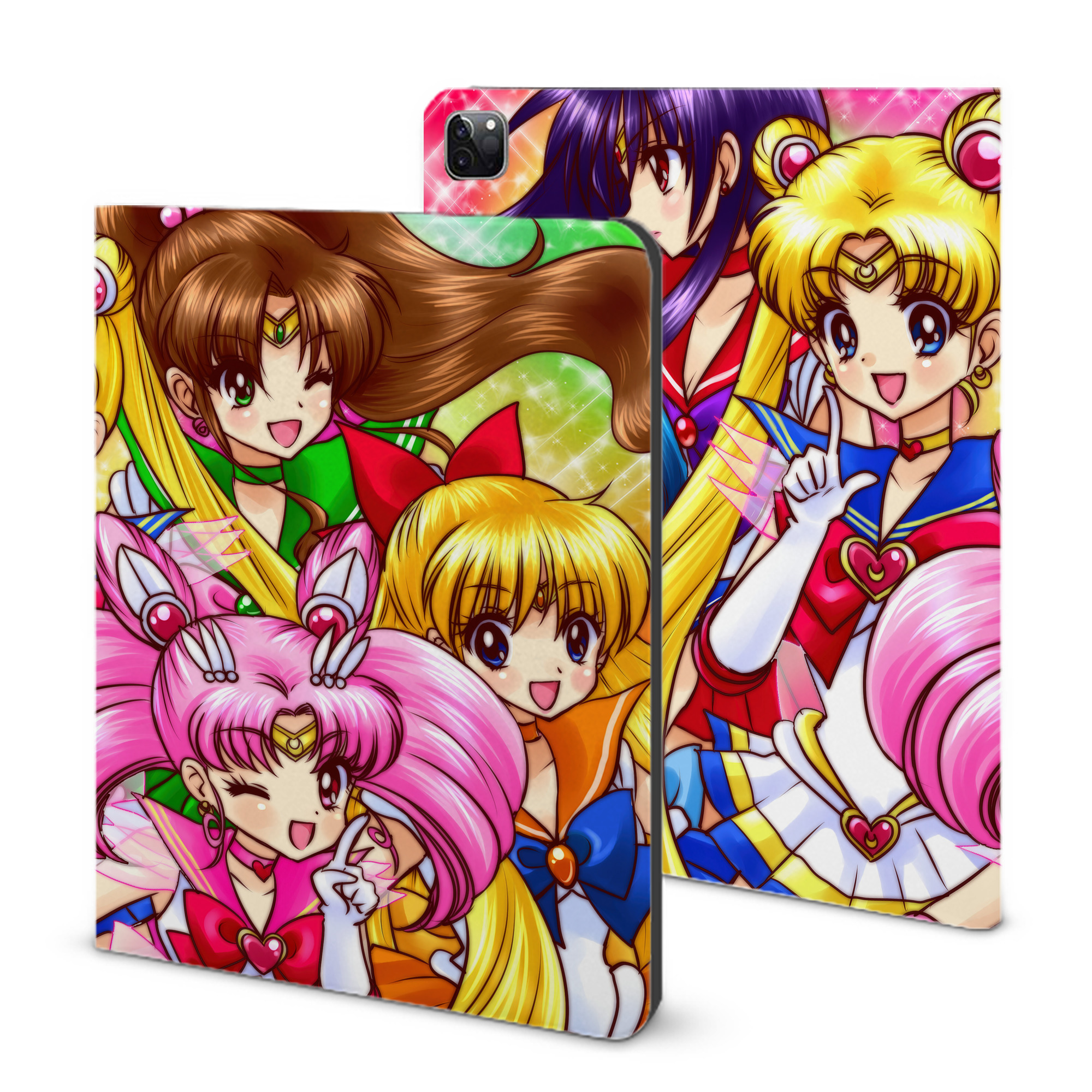 （画像用） 美少女戦士セーラームーン Sailor Moon IPad ケース ブック型 PUレザー TPU 耐衝撃 軽量 薄型 ペン収納なし 全面保護 IPad 各モデル対応
